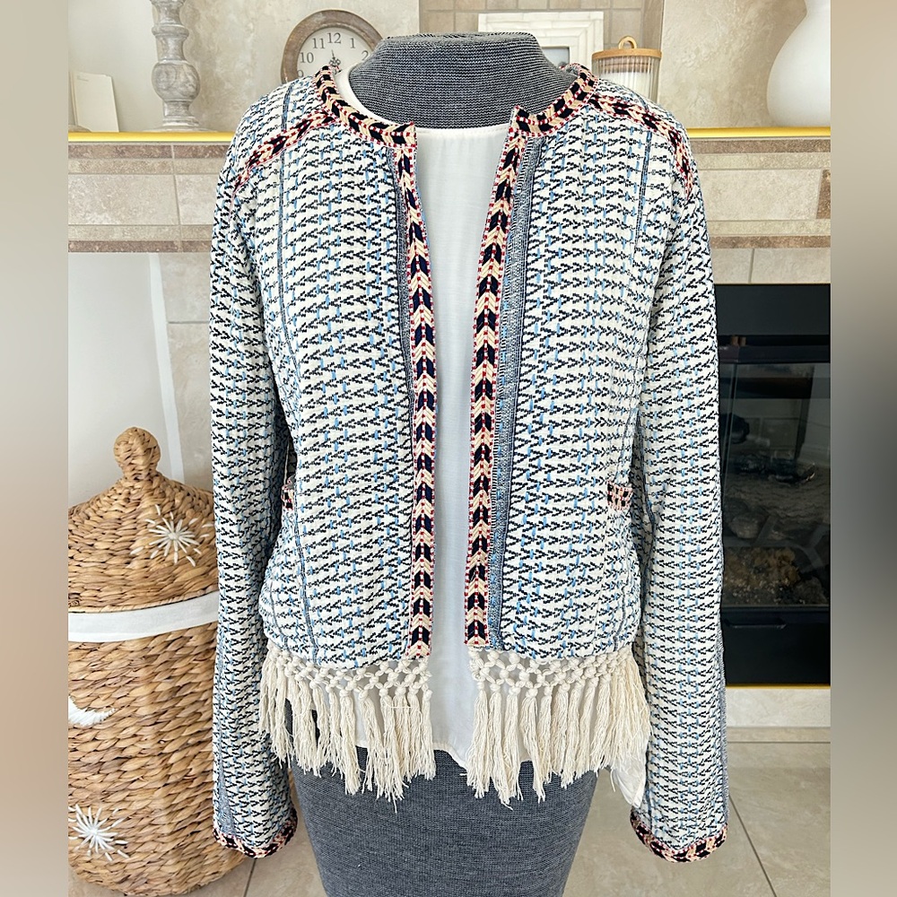 Revolve Tularosa Santa Fe Women’s Jacket Macrame Fringe sz M